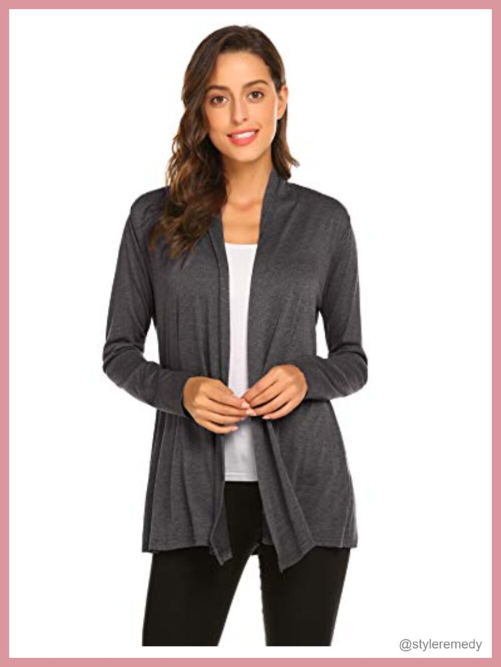 Lightweight Long Sleeve Cardigan Soft Drape Open Front Fall Dusters